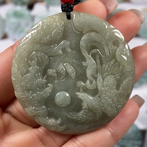 翡翠颈饰未镶嵌龙凤呈祥福利