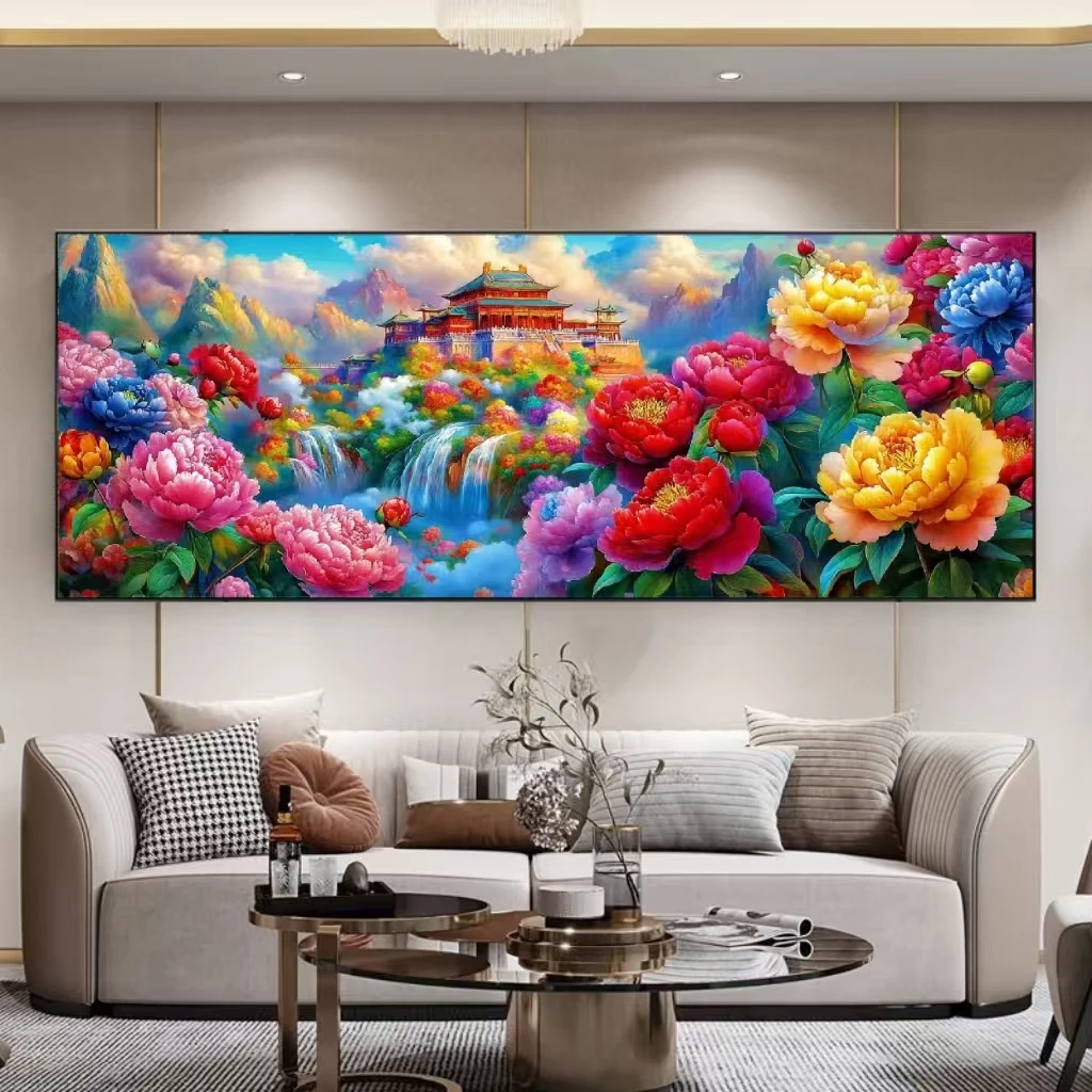 定制十字绣 原创版权云海楼台小格195*73没绣的f2152