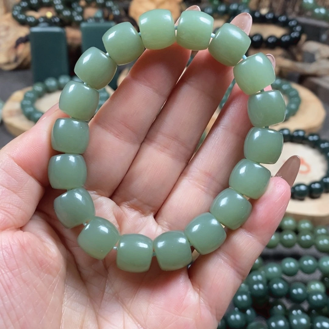 和田玉（青玉）手链未镶嵌