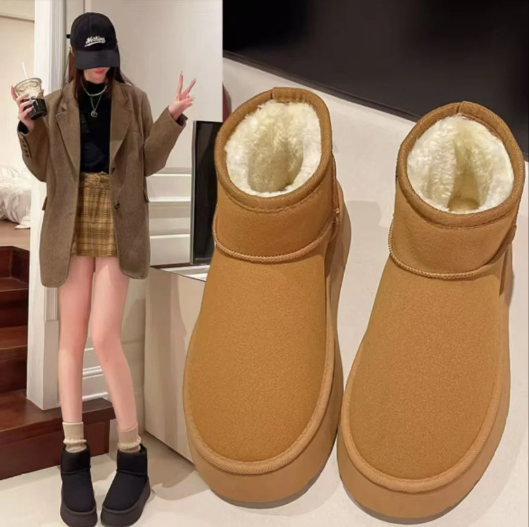 【冬季特惠】雪地靴女新款冬季厚底棉鞋加绒保暖韩版面包棉鞋棉靴