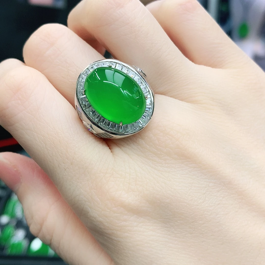 银S925镶嵌男戒玛瑙/玉髓