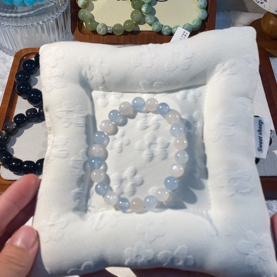 水晶手链未镶嵌蓝玉髓白月光