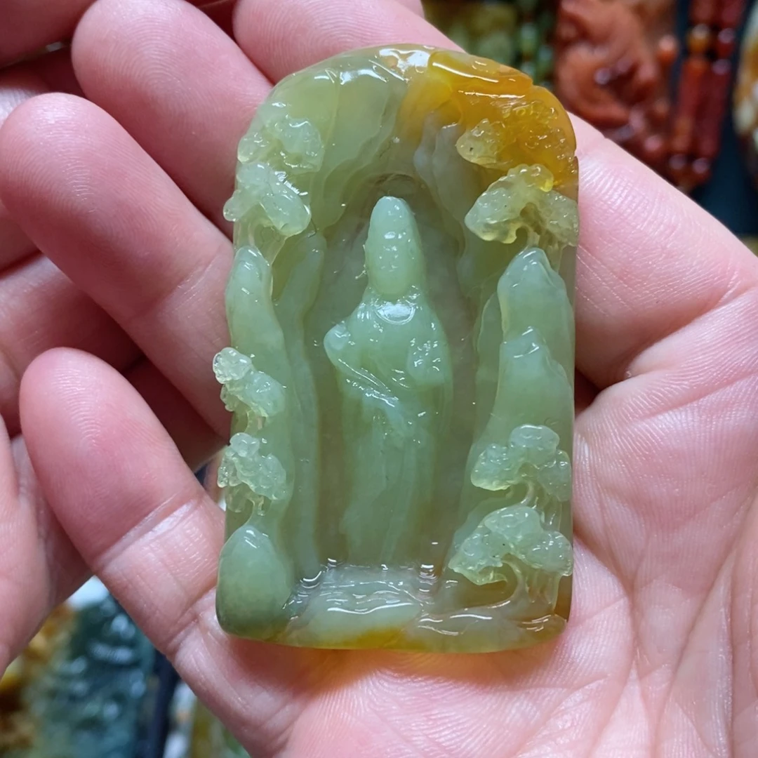 岫玉吊坠(赠链)未镶嵌?**公