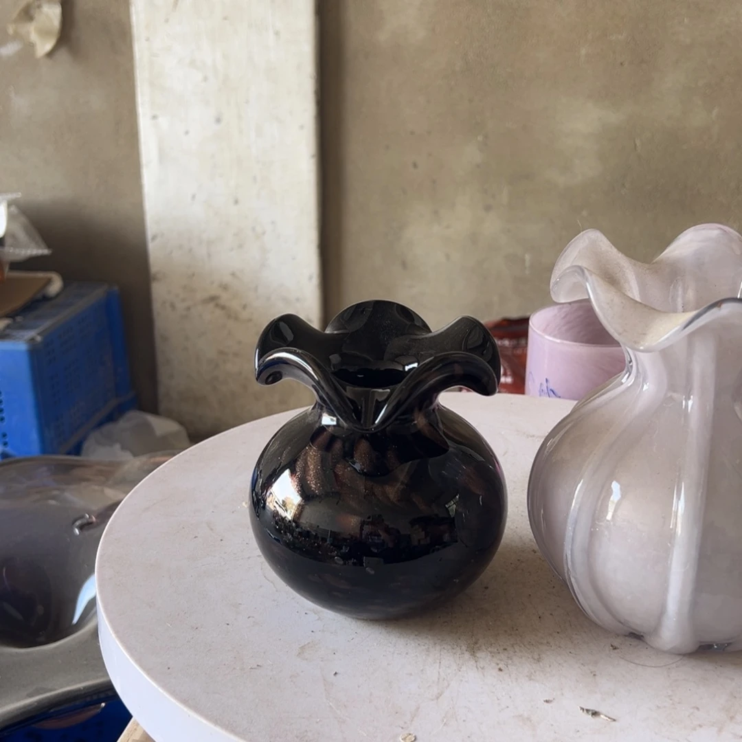 弘扬琉璃花器微瑕高度14