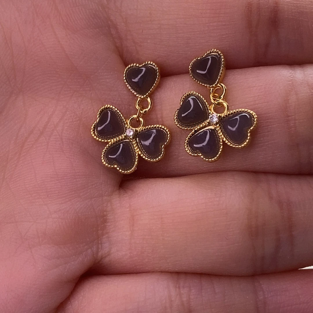 和田玉银S925镀金镶嵌耳饰