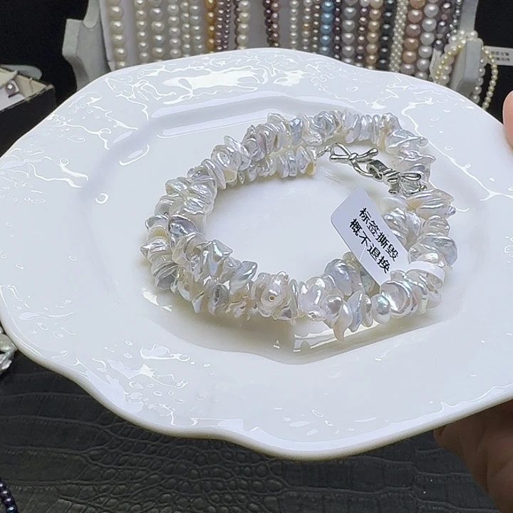 淡水珍珠颈饰银S925镶嵌