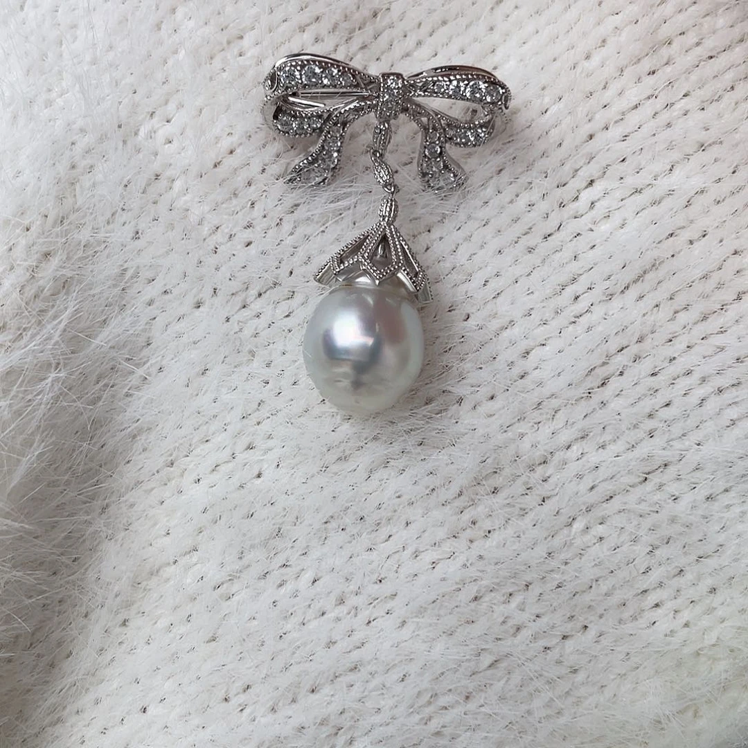 吊坠(不含链)海水珍珠银S925镶嵌