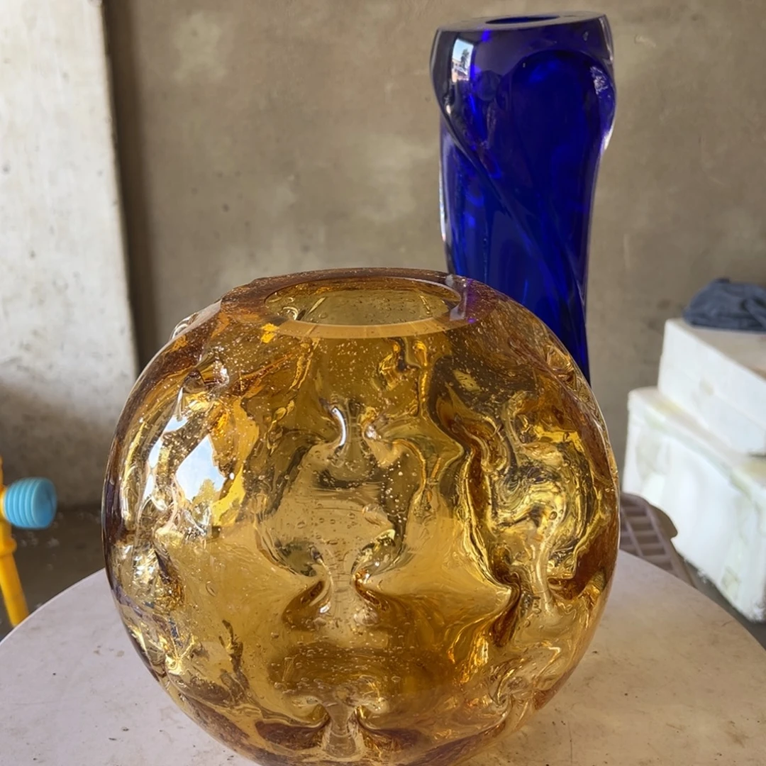 弘扬琉璃花器微瑕高度22