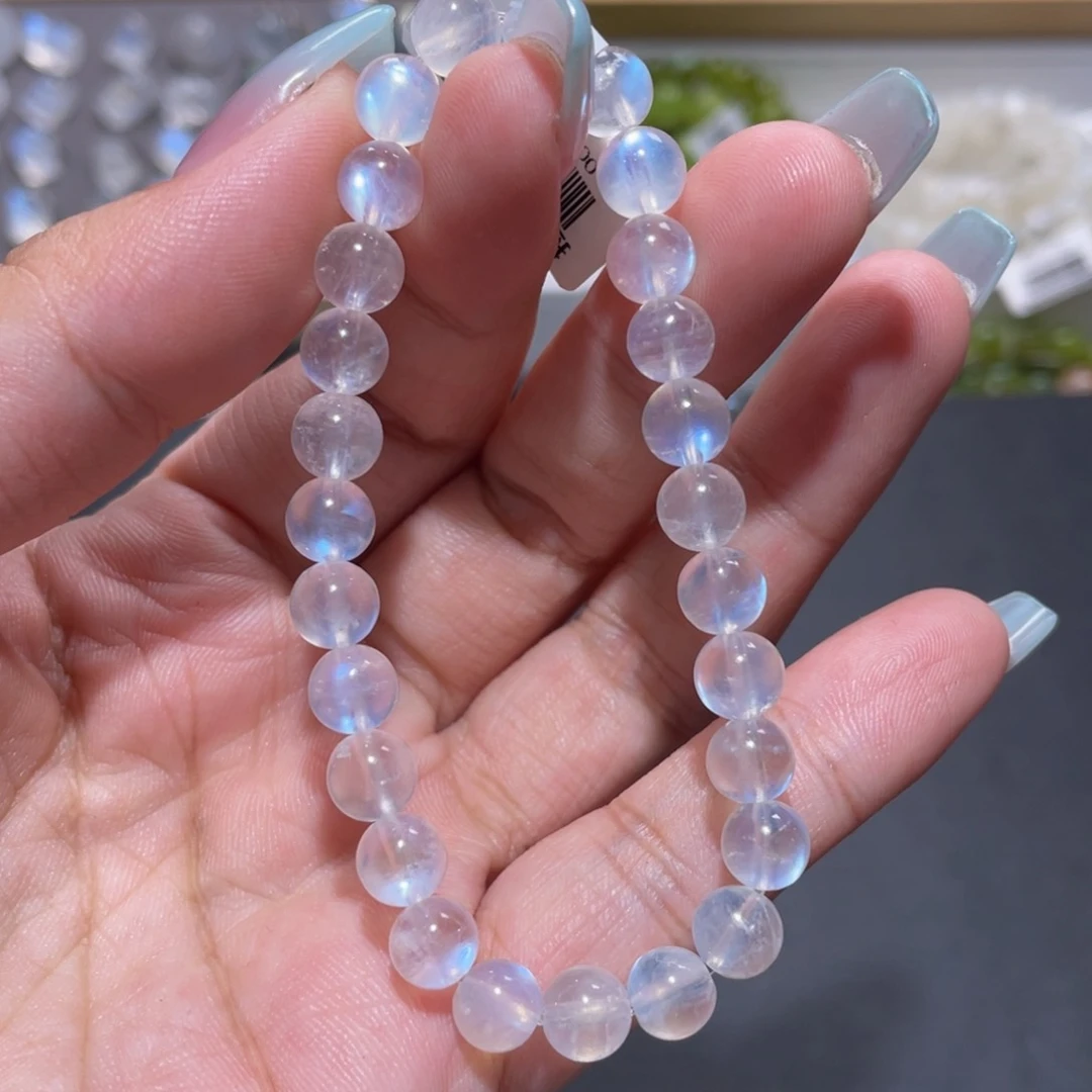 手链未镶嵌长石爬*蓝月光手链7mm