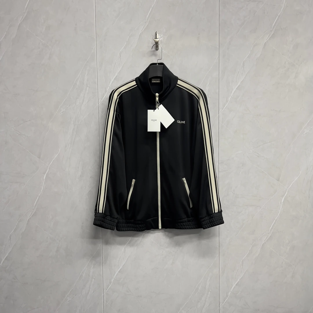 全新未使用 Celine/思琳 黑白织带凯旋门Logo夹克外套/W0424/L