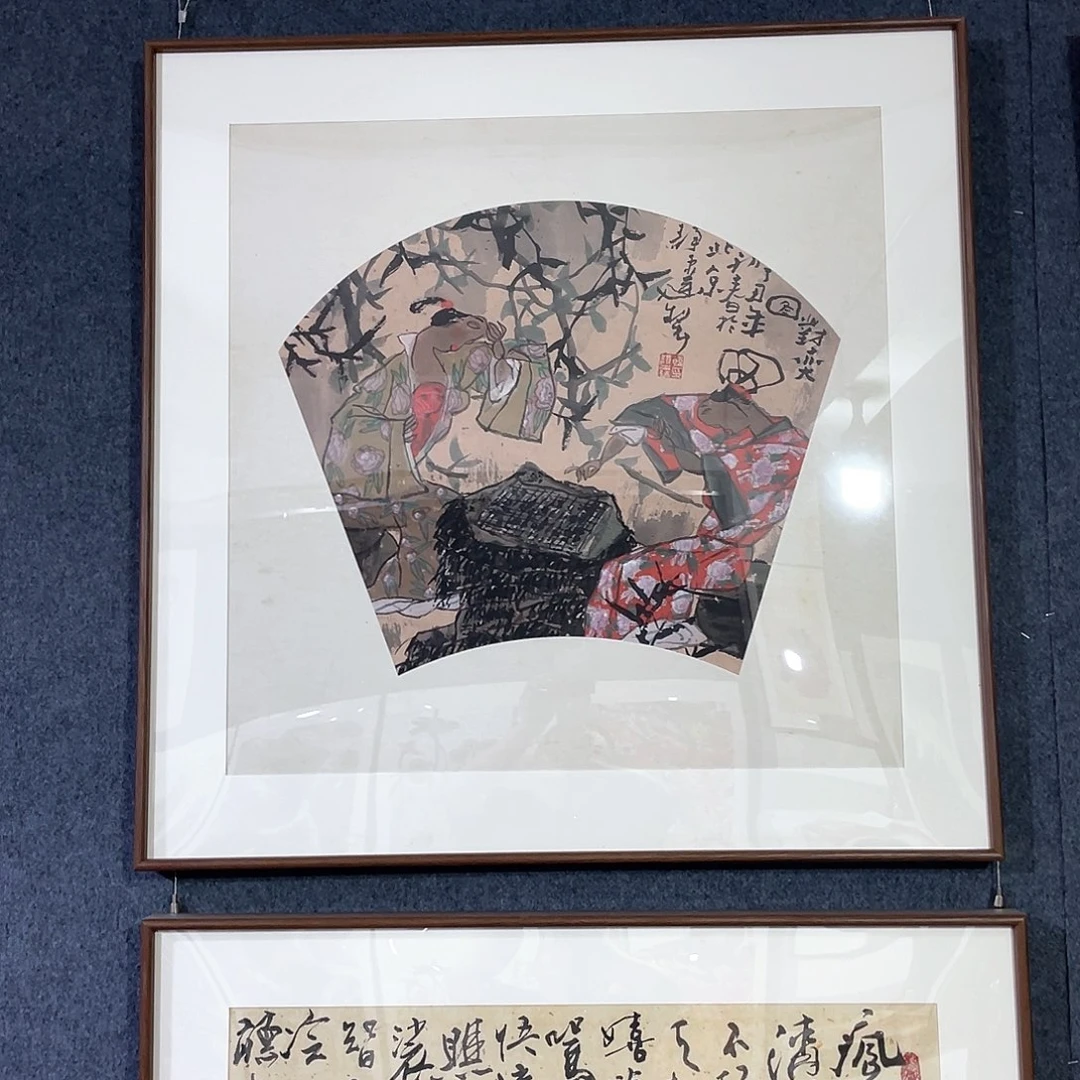 国画心**涌手绘画作品带框