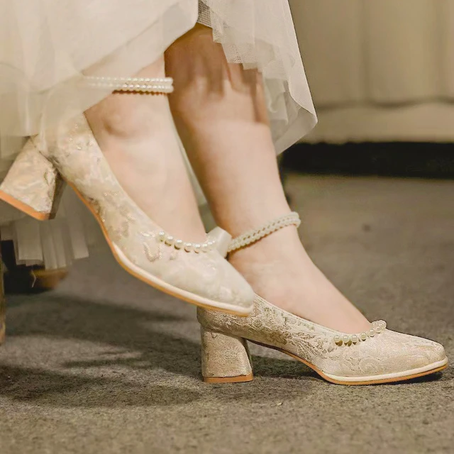 玛丽珍鞋古风新中式礼服旗袍鞋子民国风百搭春季高跟单鞋女高跟鞋