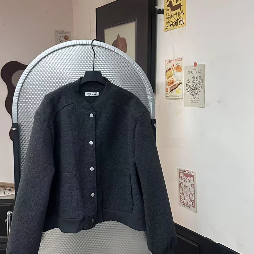 秋冬季女款短款棒球服夹克卫衣套装韩系辣妹穿搭