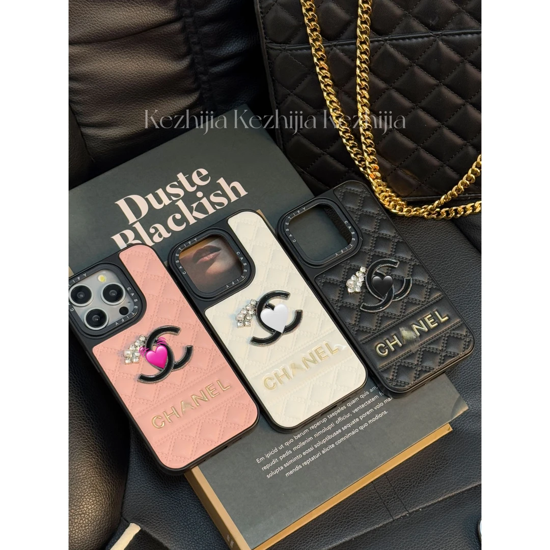 【壳之】轻奢菱格珍珠小香风适用苹果16/15/14/13/12/11高级手机壳