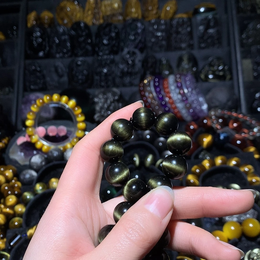 黑曜岩手链未镶嵌冒***乐