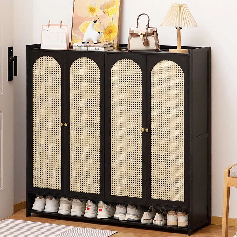 鞋架子多层家用门口入户鞋柜出租房室内好看简易带门防尘置物收纳