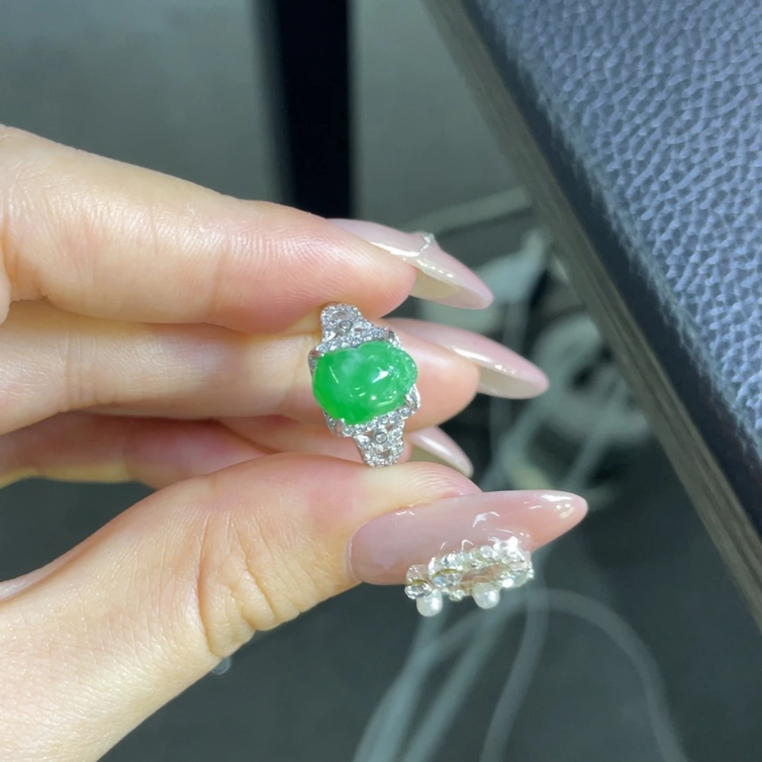 翡翠银S925镶嵌吊坠(不含链)