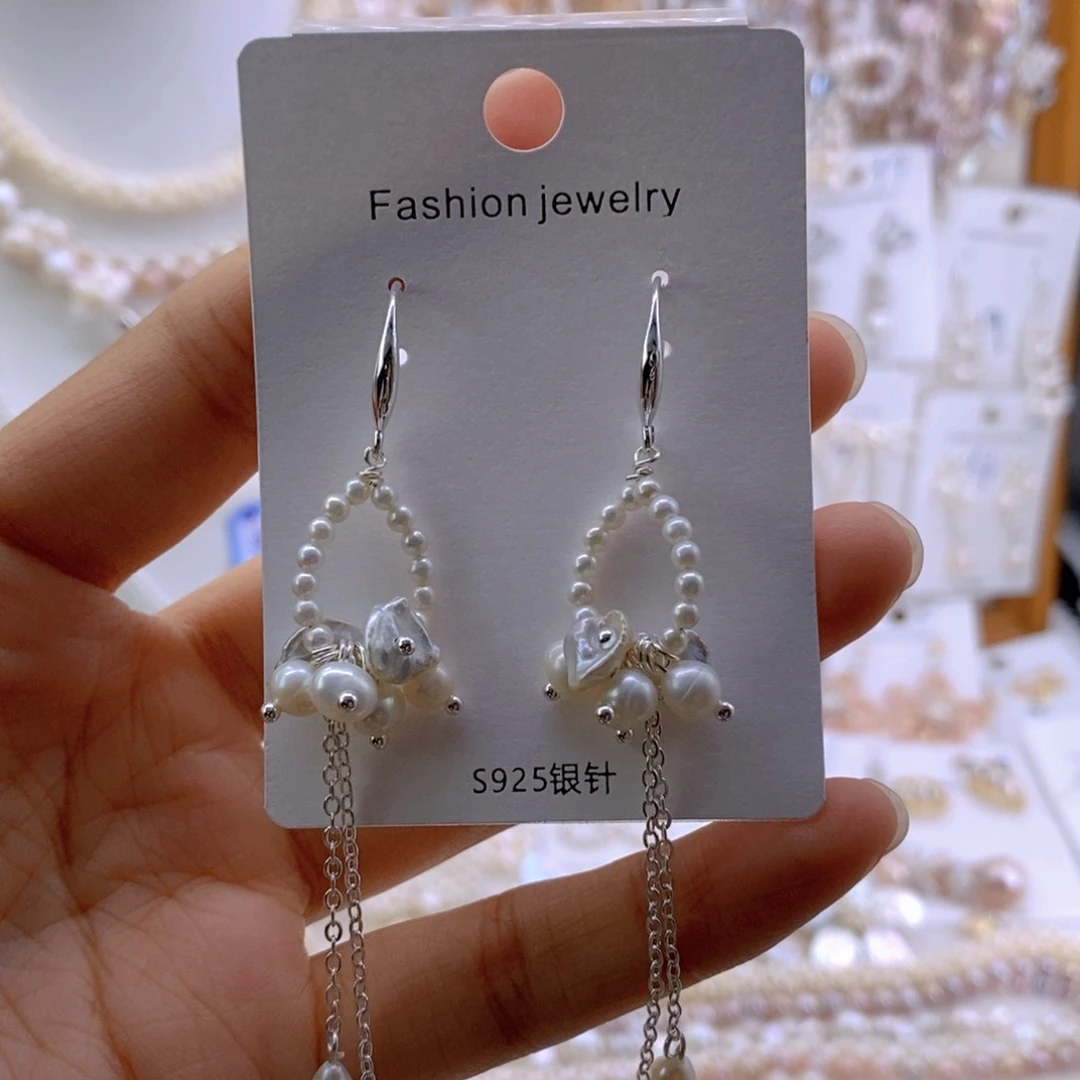 合金淡水珍珠耳钉