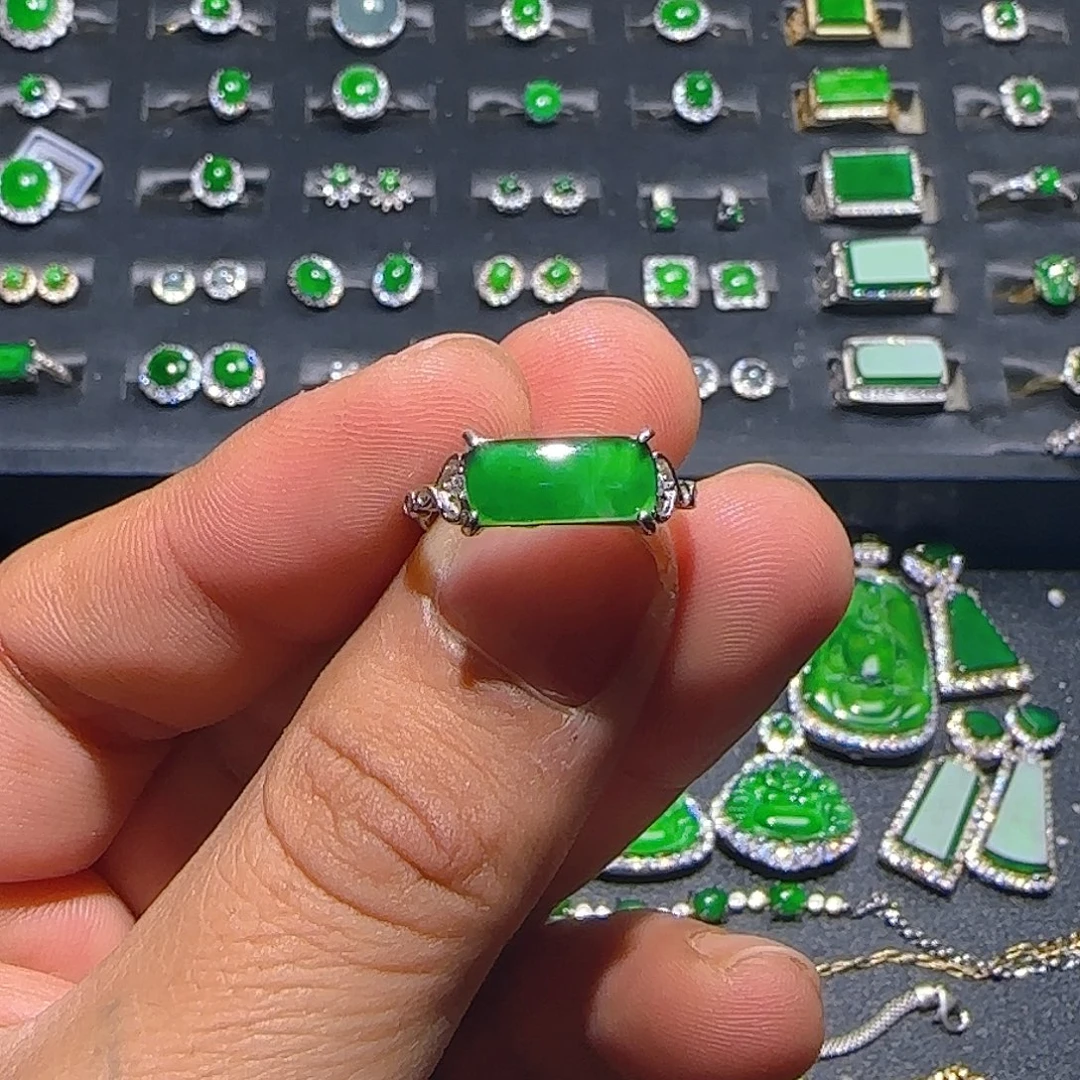 翡翠银S925镶嵌戒指