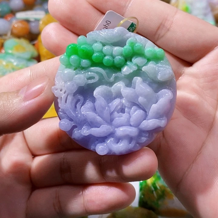 未镶嵌定制翡翠翡翠花开富贵