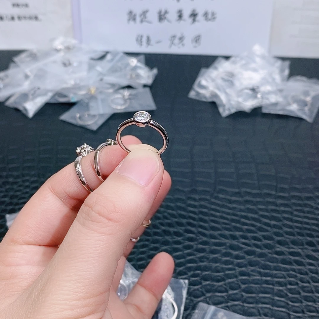 合成碳硅石925银泡泡50分14码