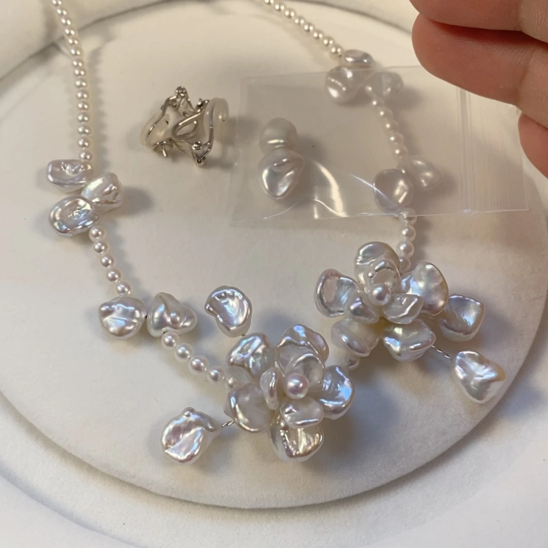 ζ***އ项链半条价合金淡水珍珠