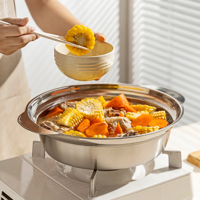 摩登主妇酸菜鱼大盆碗双耳汤碗家用水煮鱼火锅盆304不锈钢碗汤盆