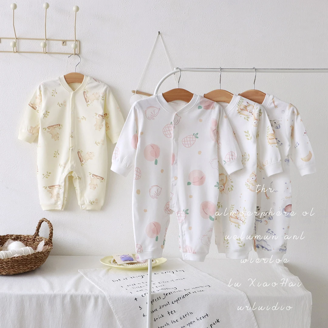 春秋款纯棉透气婴儿连体衣
