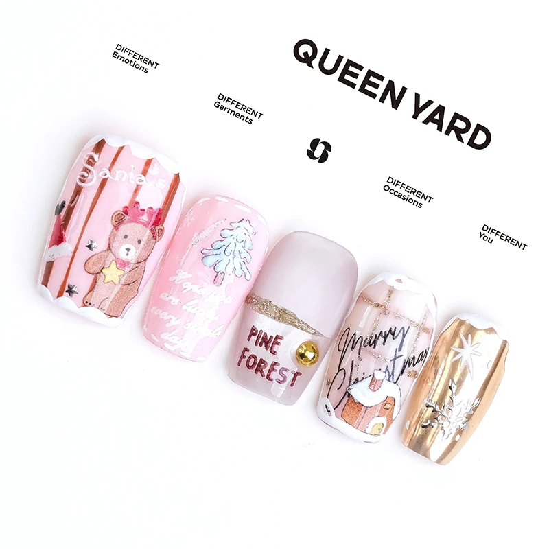 QUEENYARD【圣诞甜心】冬日甜美风圣诞系列美甲2025款手工穿戴甲