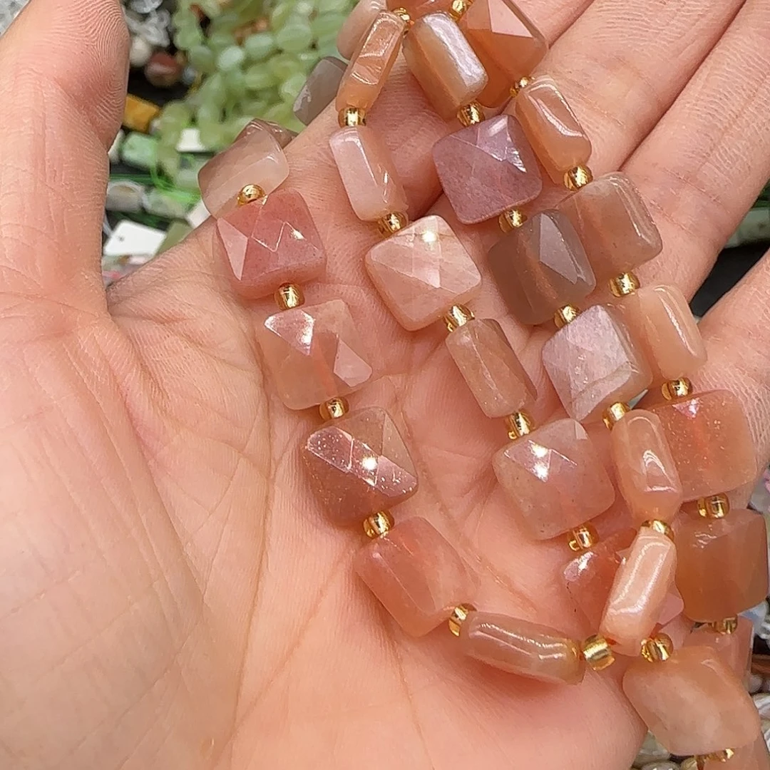 玛瑙/玉髓合金珠宝半成品太阳石10mm一条