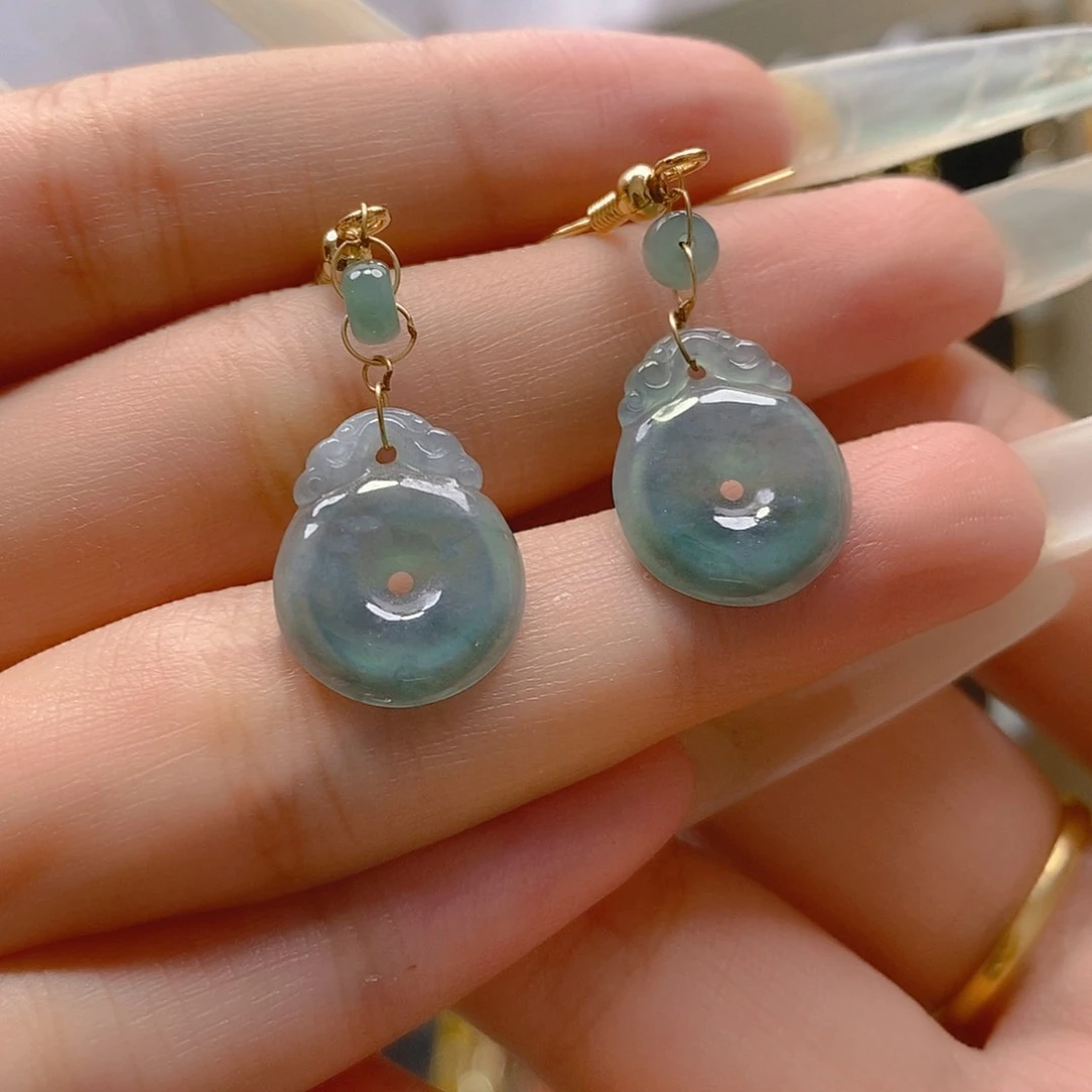 翡翠合金耳饰翡翠