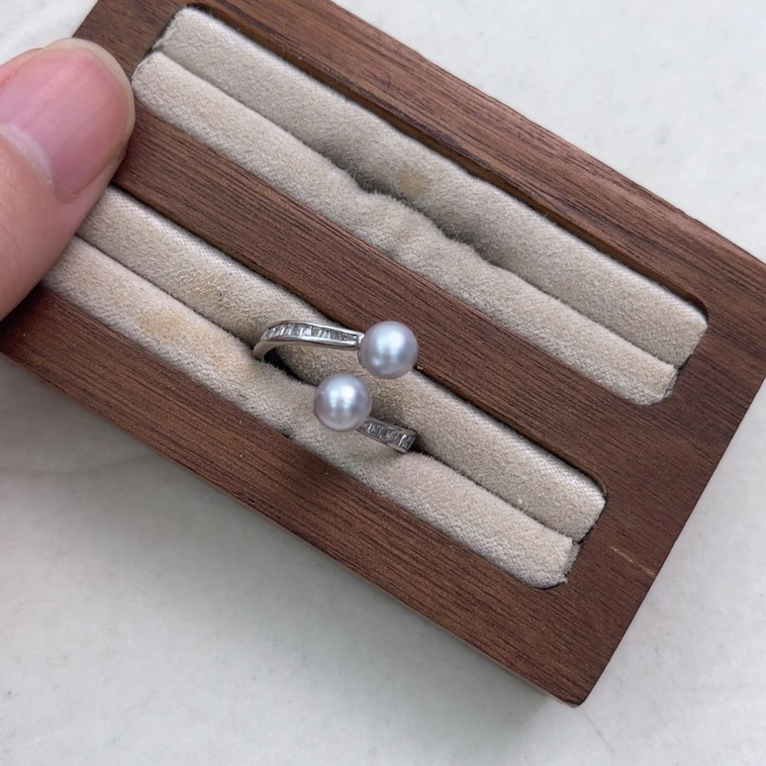 银S925镶嵌戒指海水珍珠