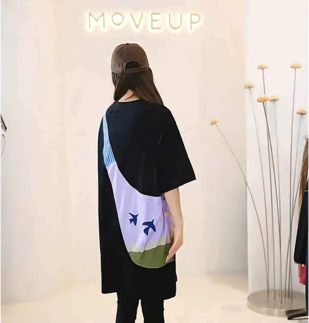 【背包裙】2025春季新款包包印花纯棉设计师中长款T恤裙Y9847