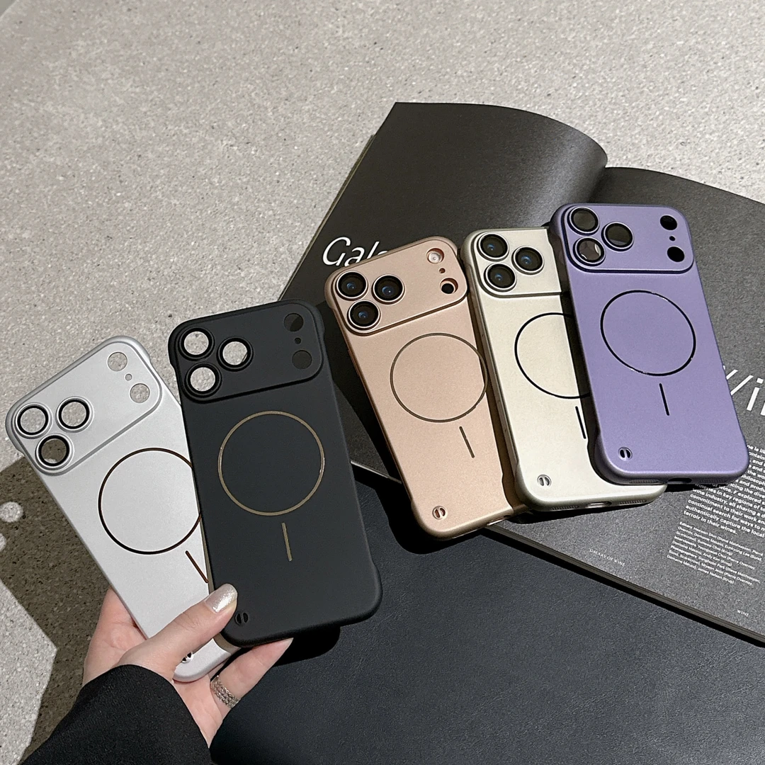 马卡龙无边框细磁吸壳适用苹果17-12新款手机壳超薄肤感简约小众