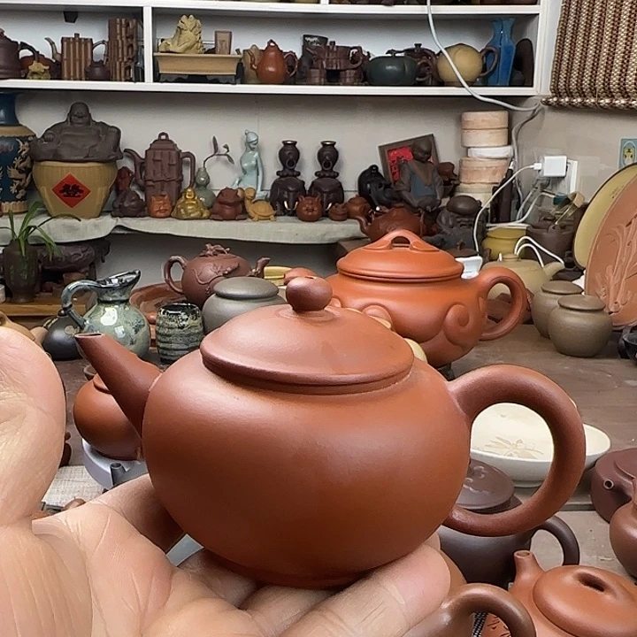 忠***朱泥茶壶原矿紫砂