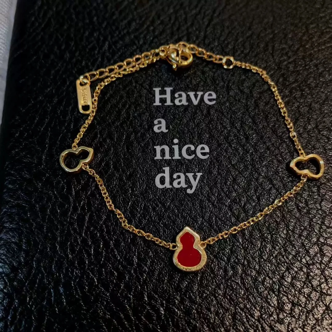 钛钢手链 岩朵-1406-红色葫芦手链-6