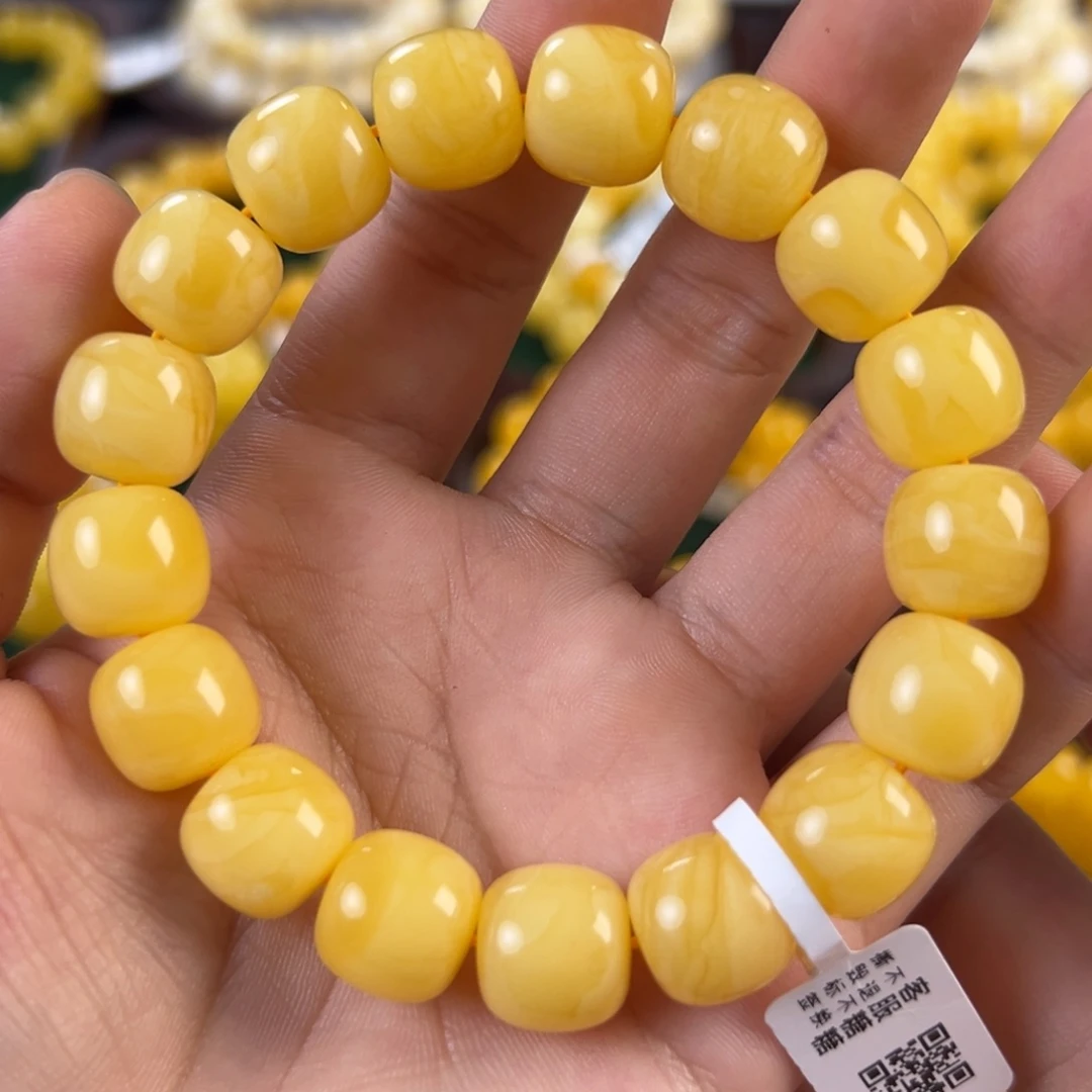 琥珀未镶嵌手链23.6g焦皮同料老型13mm ql