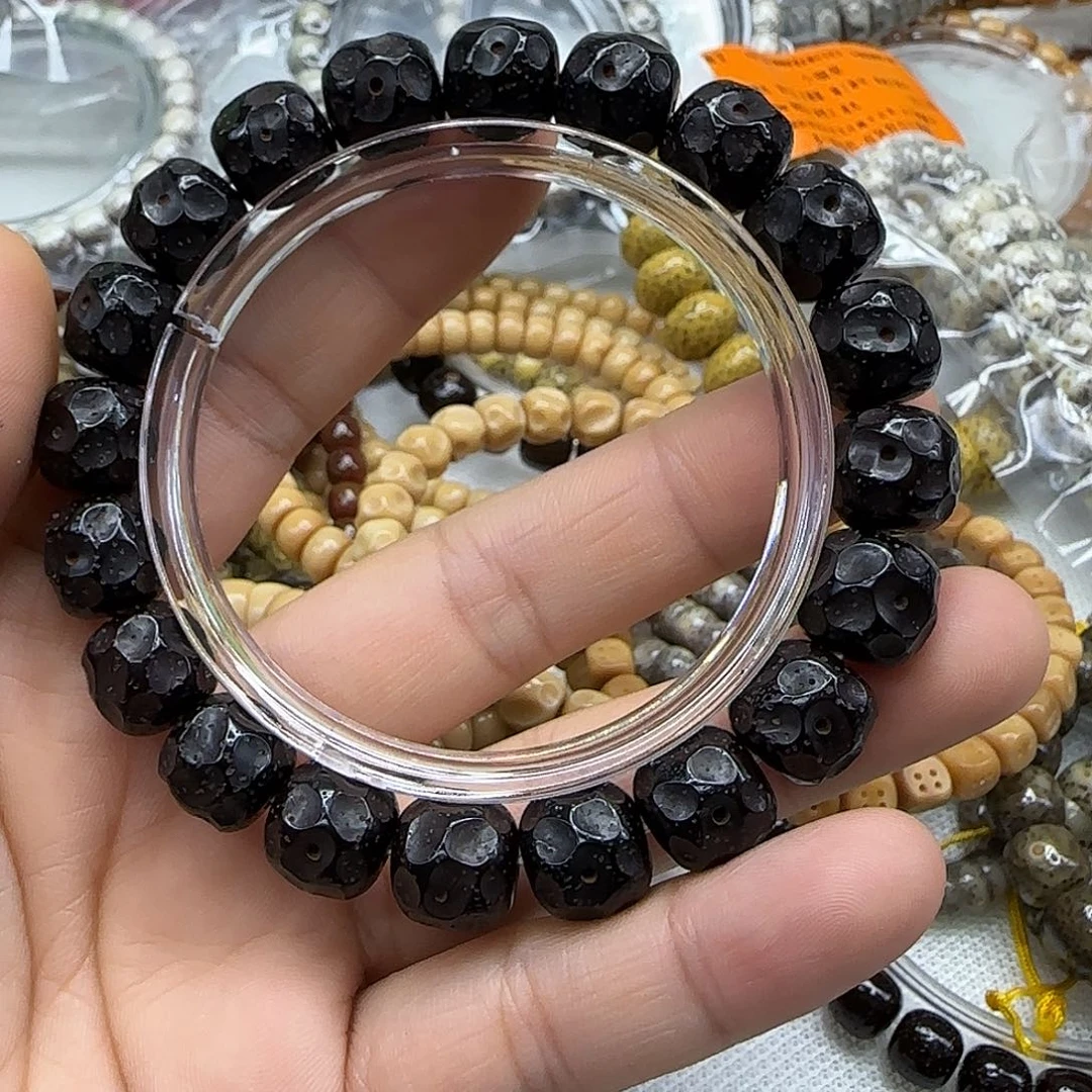 龙脊菩提手串159殿堂黑金星月菩提12×11单圈无相