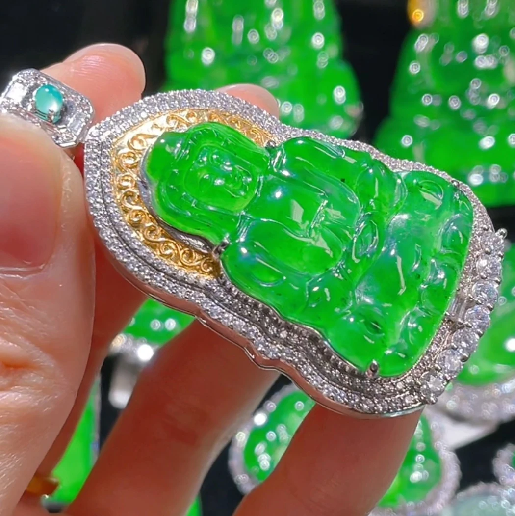 天然翡翠A货吊坠