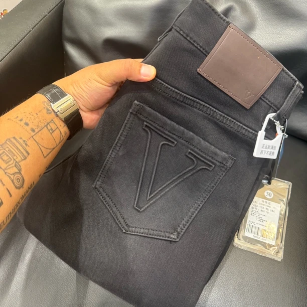 轻奢男士直筒小直筒水洗黑色秋冬复古港风牛仔裤85718-灰