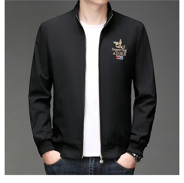 中国龙时尚夹克立领欧品轻奢男士百搭个性潮流高档休闲
