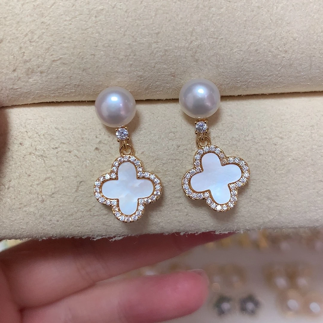 淡水珍珠耳饰合金