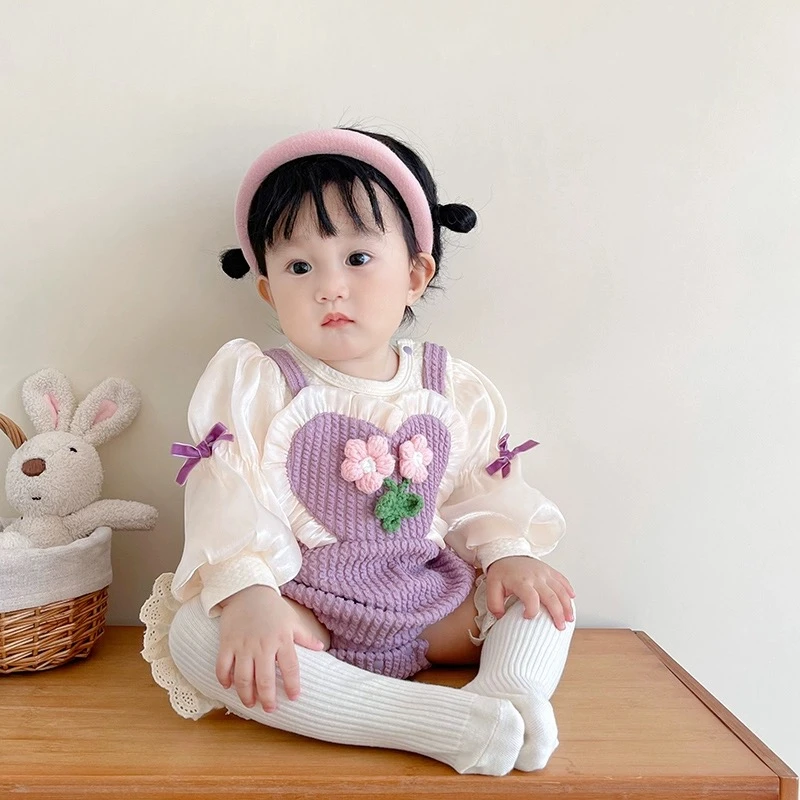 【塔塔米】衣服立体小花婴儿连体衣新生儿衣服秋季女宝宝衣服包屁衣