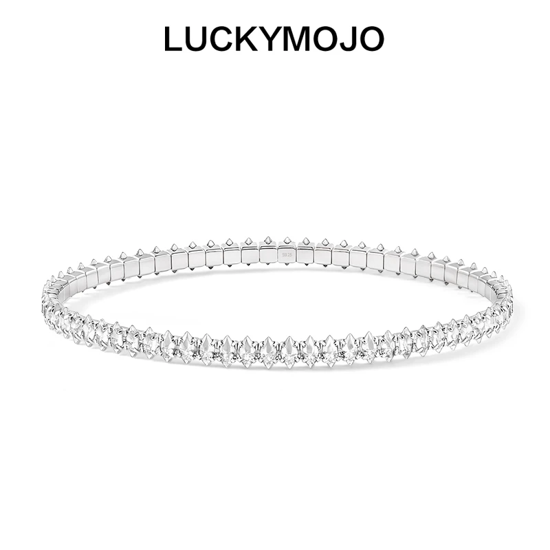 LUCKYMOJO 925银手链 时尚简约潮酷彩色方糖手链手绳百搭男生女生