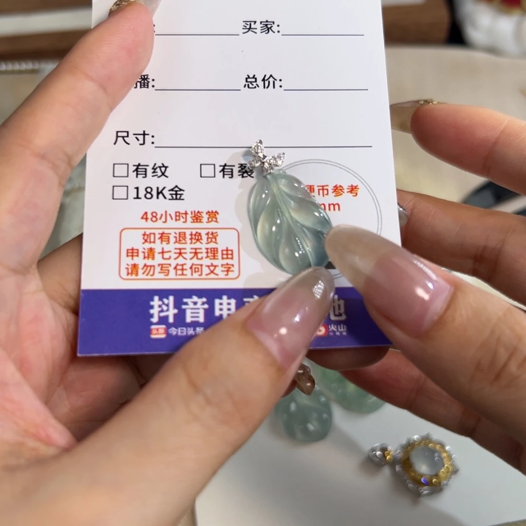 颈饰未镶嵌翡翠叶子