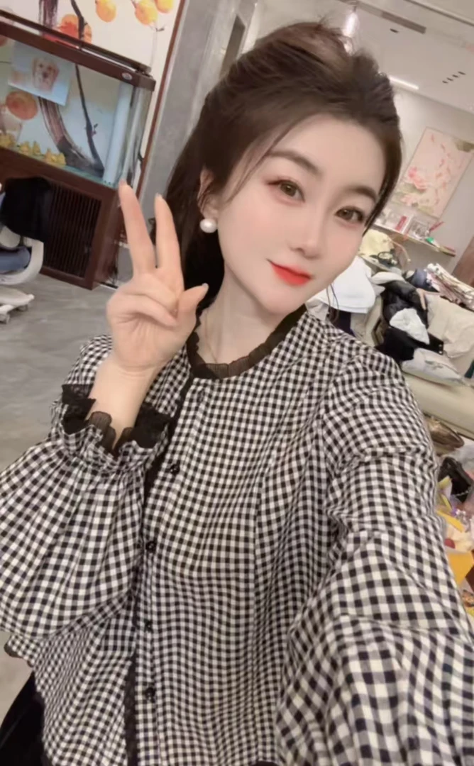 『格子千金Y』时尚气质百搭时尚衬衫25039