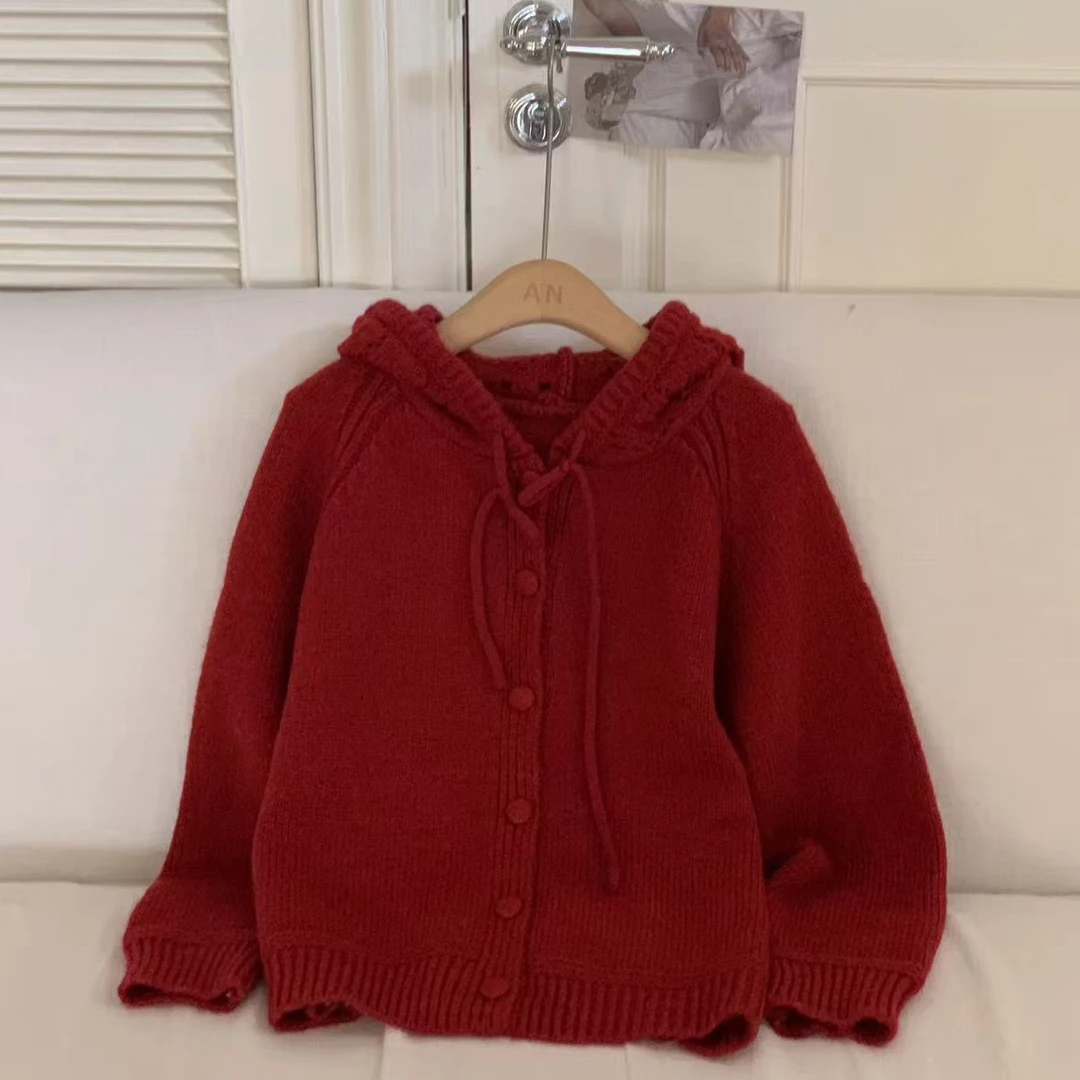 「大昕·小红帽」2025秋冬韩系氛围感显白新品针织帽衫