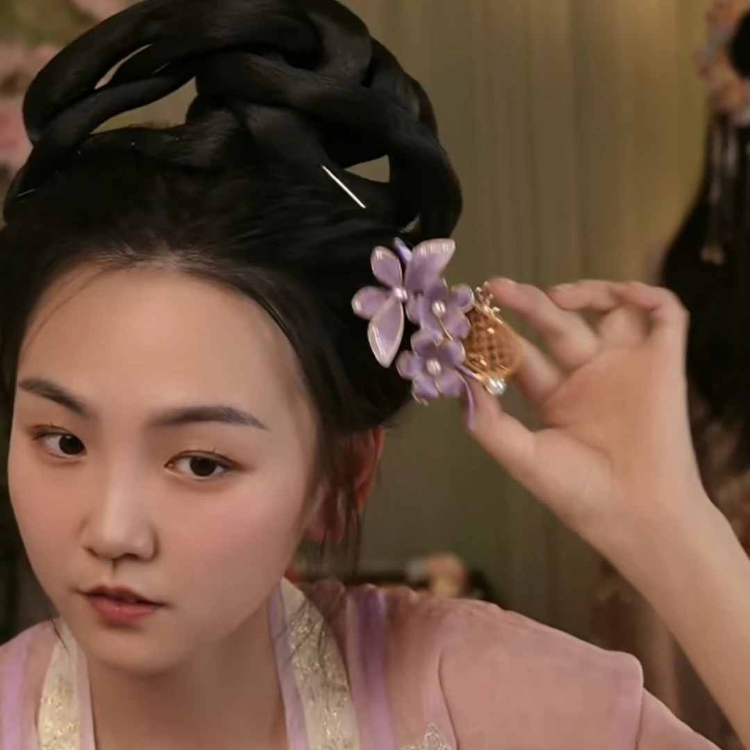 大麦吖古风发饰汉服绒花发簪 手工制作默认微瑕 均有色差