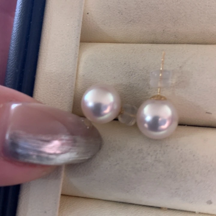 18K金镶嵌耳饰海水珍珠