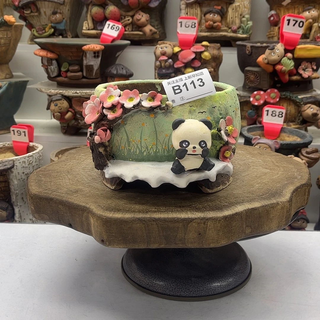 花盆113白狐花盆手捏